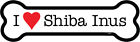 I Heart (Love) Shiba Inus Dog Bone Car Magnet 2" x 7" USA Made