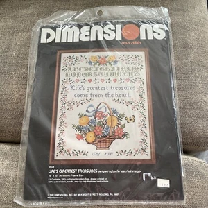 1981 NEW Dimensions Cross Stitch 3028 Kit Life's Greatest Treasures 16" X 20" - Picture 1 of 3