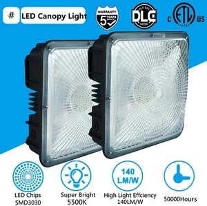 70W LED Canopy Light Parking Lot Gas Station Lamp IP65 8000LM Lights 5700k 2pack - Picture 1 of 10