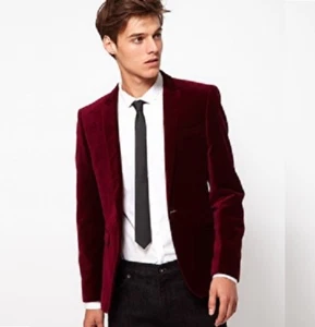 Chaqueta de Fumar de Terciopelo Marrón para Hombres Novios Boda Fiesta Ropa Blazer Baile de graduación Abrigo - Imagen 1 de 4