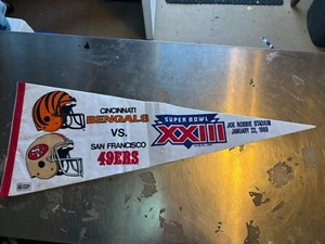 Super Bowl XXIII Pennant Bengals vs 49ers Flag 1989 - Picture 1 of 1