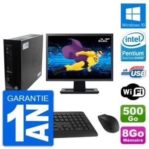 PC HP Pro 3300 SFF Ecran 22" Intel G630 RAM 8Go Disque Dur 500Go Windows 10 Wifi - Imagen 1 de 8