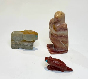 Three Zuni Carved Stone Animal Fetishes - Picture 1 of 2