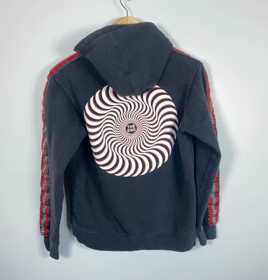 Moletom com capuz Spitfire The End masculino pequeno preto mangas skatista gravadas - Imagem 1 de 4