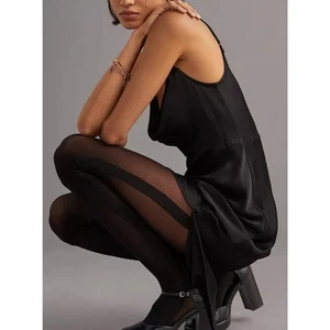 Anthropologie transparente Streifen Strumpfhose neu schwarz Gr. M Italy - Bild 1 von 5