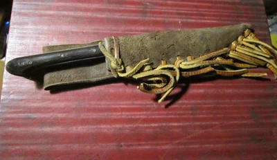 Faca de lâmina fixa iraniana antiga gravada datada de 1821 - Imagem 1 de 4