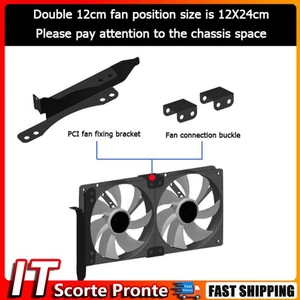 Graphics Card Cooler Dual Fan Mount Rack PCI Slot Bracket for 90mm 120mm Fan IT - Afbeelding 1 van 9