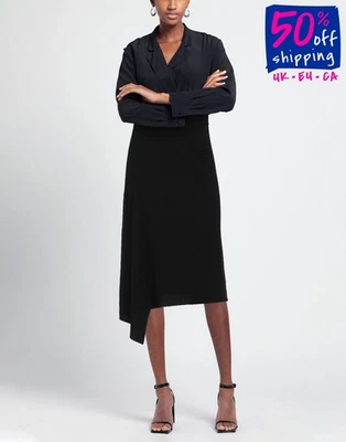 PVP €595 MAX MARA STUDIO Verna Cachemira y Lana Tejido Midi Falda Talla M Asimétrica  Foto 1 de 4
