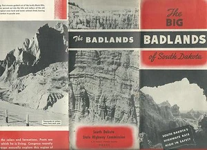 Folleto desplegable vintage Badlands of South Dakota fotos en blanco y negro - Imagen 1 de 3