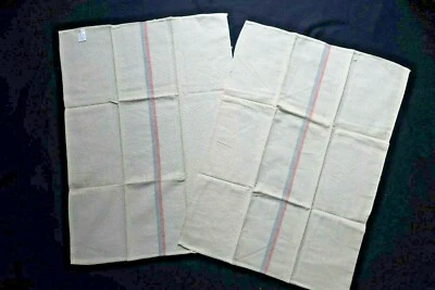 LOT 2 ANCIENS TORCHONS ESSUIE MAIN TOILE COTON NEUF  jamais utilisés BEAU MARCHE - Photo 1/4