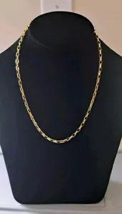 925 14k Gelbgold Vermeil Büroklammer Kettenglied ~ Halskette 20 Zoll RL - Bild 1 von 7