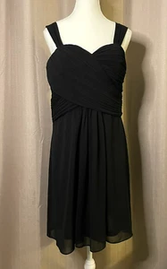 Ever Pretty Dress Black Womens Sz 16 Layered Sheer Lined Strap Formal Cocktail - Picture 1 of 14