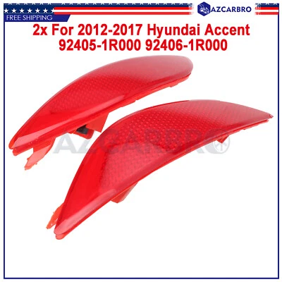 Reflector de parachoques trasero para Hyundai Accent 2012-2017 par/juego diestro y derecho sedán CAPA Foto 1 de 4