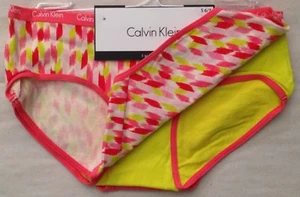 NWT CALVIN KLEIN GIRLS 3 MULTI UNDERWEAR HIPSTER PANTY SIZE S 6/7 $15  - Picture 1 of 2