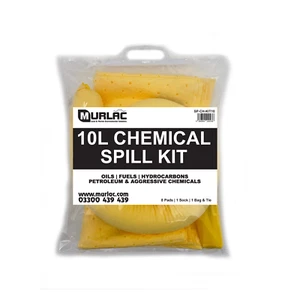 Kit de derrame químico de emergencia de 10 L en bolsa sellada con clip (calcetín) - Imagen 1 de 3