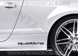 2x Logo Audi Quattro Premium Gonna Cast Decalcomanie Adesivi TT RS S-line S3 S4 S5 Q3 - Foto 1 di 5