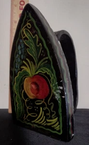 VINTAGE GUSSEISEN TÜRSTOPPER HANDBEMALT PFIRSICH EISEN 5,8 PFUND & TÄGLICHER VERSAND! - Bild 1 von 7