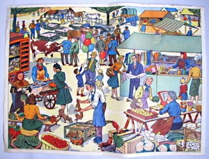 La Chasse Chien Lièvre - Le Marché La Foire - Nalliers 1950 school card - Picture 1 of 2