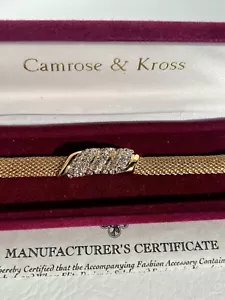Camrose & Kross Jacky Kennedy goldfarbenes Strassnetzarmband 8,5 Zoll - Bild 1 von 10