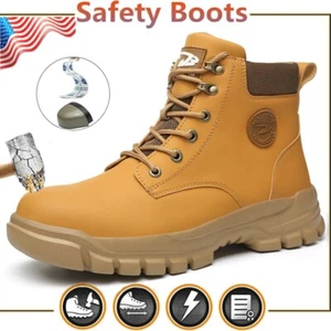 Waterproof Mens Steel Toe Safety Shoes Anti-Puncture Work Boots Slip Resistant - Picture 1 of 42