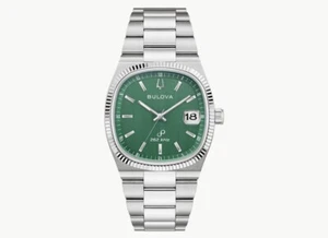Bulova Super Seville Green Dial Coin Edge Bezel Precisionist Watch 96B439 - Picture 1 of 4