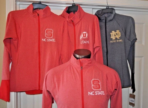 NCAA College, NC State, UTAH, Notre Dame Full Zip Light Jacket Licenced New W TG Cover