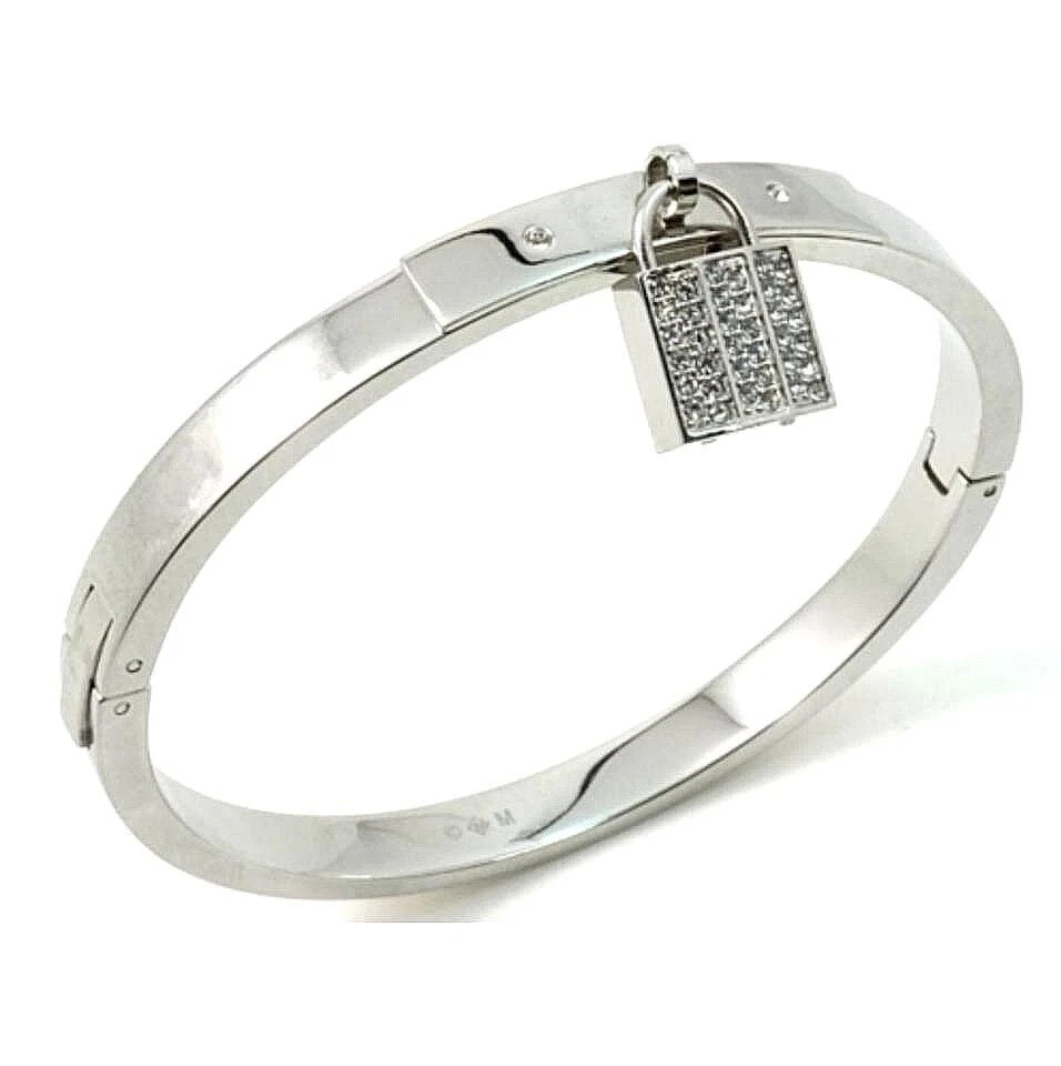 Brazalete Brazalete Swarovski, Acero Inoxidable Candado Cristal Caja Original Incluida Foto 1 de 4