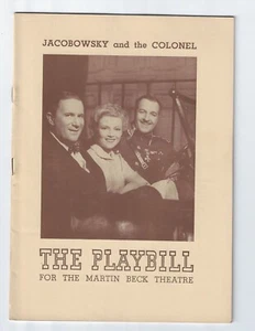 Original Playbill 1944 Jacobowsky and the Colonel at the Martin Beck Theatre - Picture 1 of 3