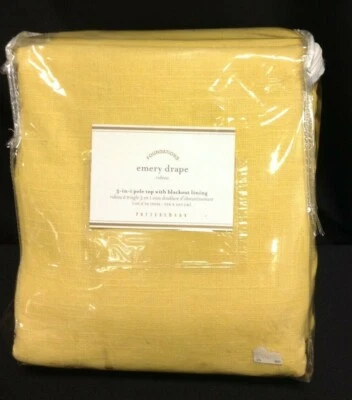 Pottery Barn PB Emery Linen Double Drape Panel Curtain 100x96 blackout gold - Image 1 of 4