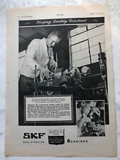 1947 Aircraft Advert SKEFKO BALL BEARING Co. SKF BALL ROLLER VIBRATION CHANGE