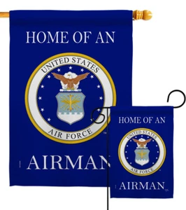 Home of Airman Garden Flag Armed Forces Air Force Decorative Yard House Banner - Picture 1 of 13