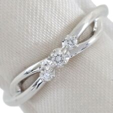 Ponte Vecchio 3P diamond Ring K18 white gold/diamond #4(US Size) 1.6g Women
