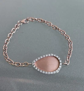 14k Rose Gold Diamond Station Bracelet | Elegant Jewelry Gift - Picture 1 of 8