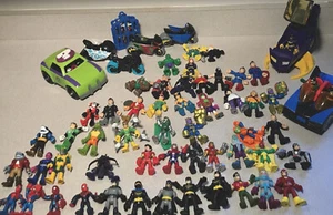 64 Piece Imaginext Batman Figure DC Marvel Comics Super Hero Lot All Different - Picture 1 of 12