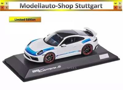 Porsche 911 (992) Carrera S - Bianco/Blu - Edizione Limitata 1000 - Spark 1:43 - Immagine 1 di 2