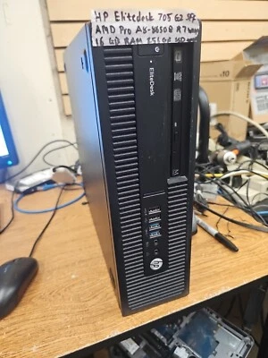 HP EliteDesk 705 G2 SFF AMD PRO A8-8650B R7 3.2GHz 16GB 256GB SSD W11P PC - Image 1 of 4