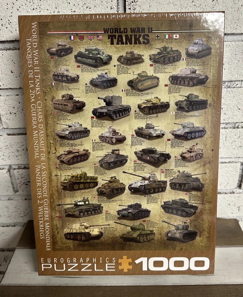 Jigsaw Puzzle 1000 Piece Eurographics World War II Tanks 6000-0388 - Image 1 of 4