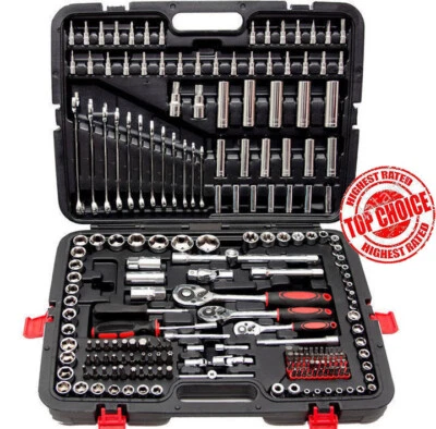  216pcs ratchet box socket wrench tool case ratchet box 1/4 3/8 new - Image 1 of 4