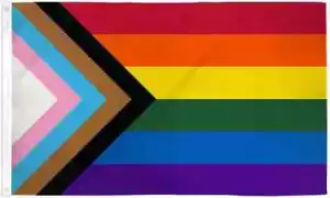 Progress Pride 2x3ft Poly Flag LGBTQ Progress Rainbow Pride Flag - Picture 1 of 2