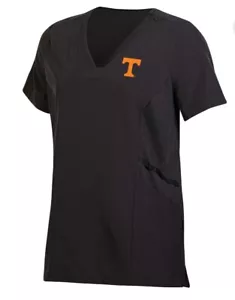 Top Hanes donna NCAA Tennessee Vols nero vestibilità comoda scrub scollo a V - Foto 1 di 2