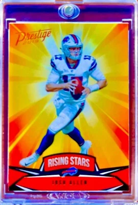 Josh Allen RARE GOLD RISING STARS INVESTMENT CARD SSP PANINI BUFFALO BILLS MINT - Image 1 of 4