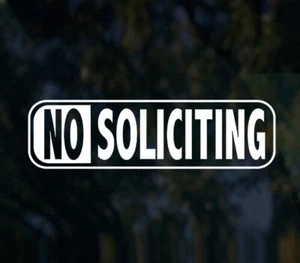 No Soliciting sign vinyl sticker decal door business - Picture 1 of 2