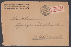 Germany, 1923 Halle local, Mi 1Ib on 1923 cover front, SCHAFSTADT-ELSTERWERILA - Picture 1 of 2