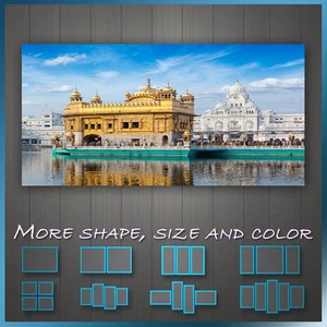 " Goldener Tempel in Amritsar Punjab Indien " Stadtbild Leinwandbild Wanddeko - Bild 1 von 3