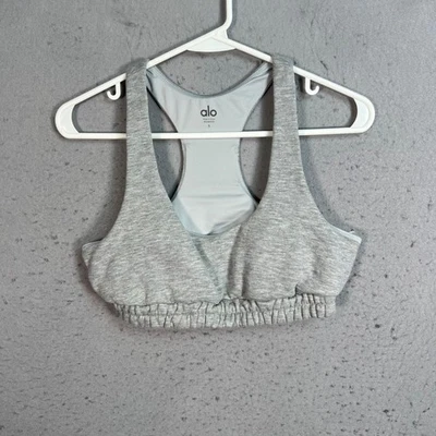 Alo Yoga Gray Racerback Sports Bra Womens Size Small Athletic Gym - Image 1 of 4