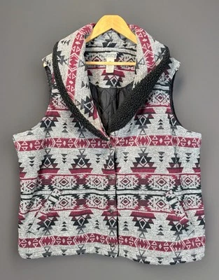 ✨Chaqueta Chaleco Edredón Sherpa Azteca del Suroeste Para Mujer Duluth Trading Co - Talla 2X✨ Foto 1 de 4