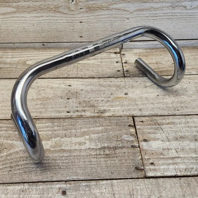 Manillar NITTO Olympian de acero cromado 25,4 abrazadera 15,5 ancho carretera años 70 Foto 1 de 4