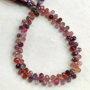 Natural Multicolor Spinel Gems 5x3 to 6x4 mm Size Faceted Drop Shape Beads 7" - Picture 1 of 11