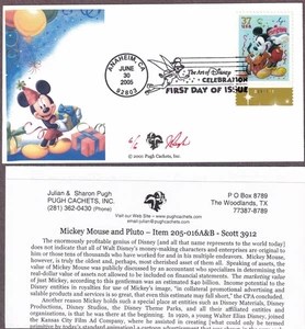 The Art of Disney, Mickey Mouse & Pluto FDC, Pugh, 3912, Only 6 Made - Picture 1 of 1