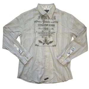 Fender Custom Shop bestickt gestreift Langarm Knopfleiste Hemd Herren L y2k - Bild 1 von 10